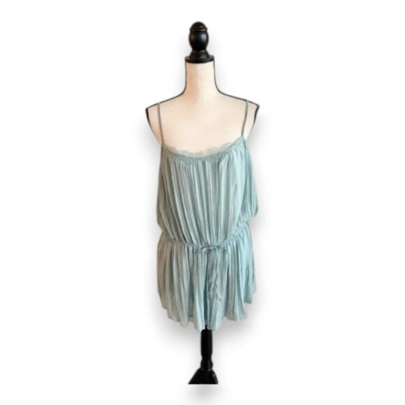 Victoria's Secret Vintage Light Blue Green Pajama Romper - Picture 1 of 7